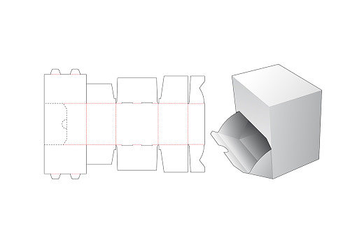 可打開的包裝盒設計 模切圖刀模圖EPS矢量解析